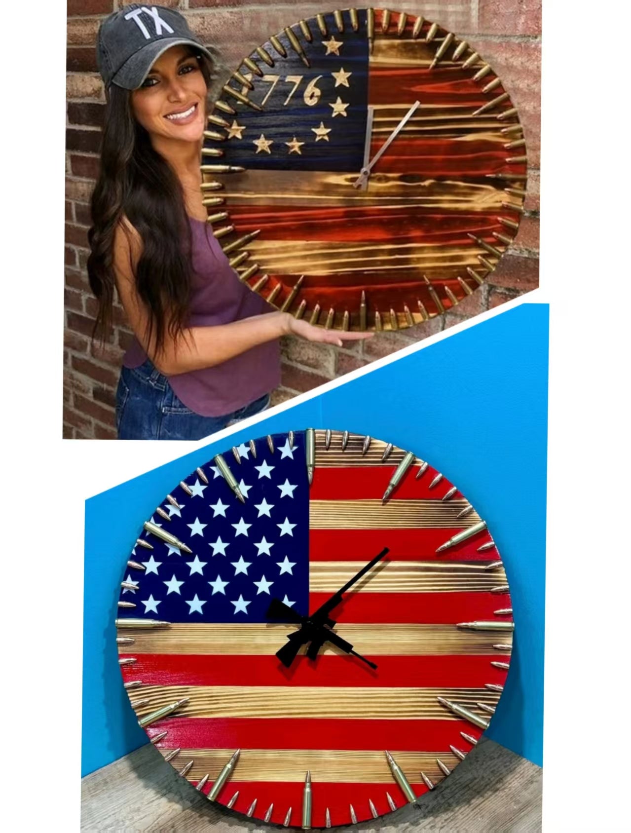 Veteran's Day Pre-Sale 60% OFFš„Handmade Patriotic American Flag ClockšBUY 2 FREE SHIPPING