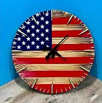 Veteran's Day Pre-Sale 60% OFF🔥Handmade Patriotic American Flag Clock🎁BUY 2 FREE SHIPPING