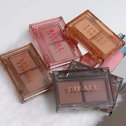Two-color Eyeshadow Palette Lasting Easy To Color Matte Red Black Eye Shadow Fashion Korean Shiny Eyes Makeup Pigments Cosmetics