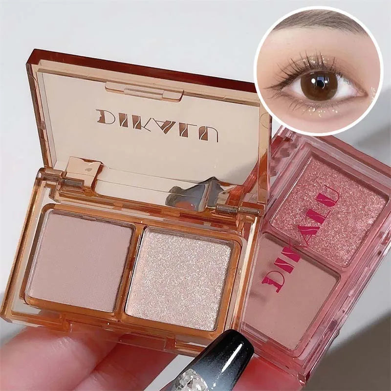 Two-color Eyeshadow Palette Lasting Easy To Color Matte Red Black Eye Shadow Fashion Korean Shiny Eyes Makeup Pigments Cosmetics