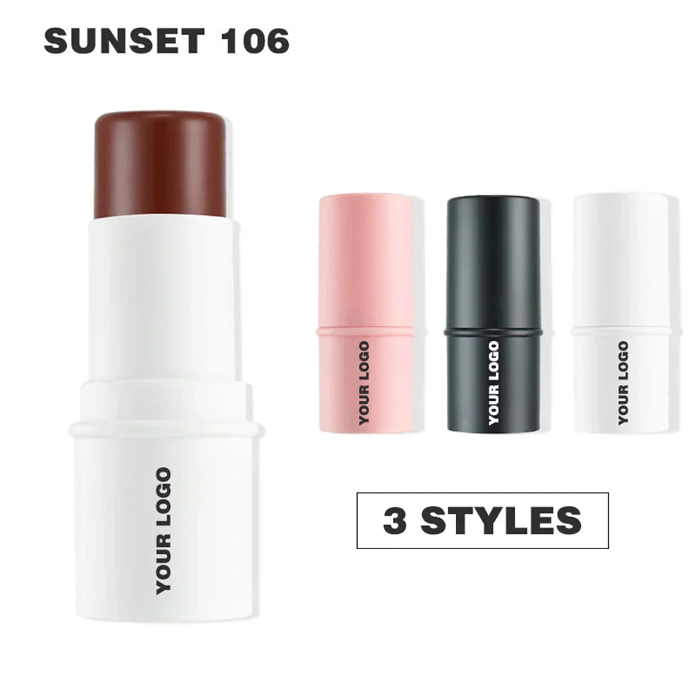 8-Color Blush Stick – Available in pink, white, and black tubes with matte or glitter finishes. Long-lasting, easy to apply, and perfect for private labeling.