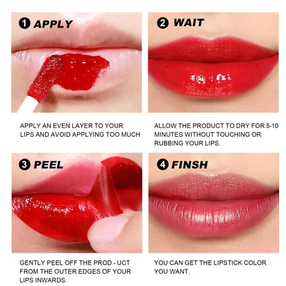 Waterproof Peel-off Lipgloss Matte Natural Mist Lip Tinted Long Lasting Lipstick Makeup Tattoo Glaze Tear Contour Stain Cosmetic